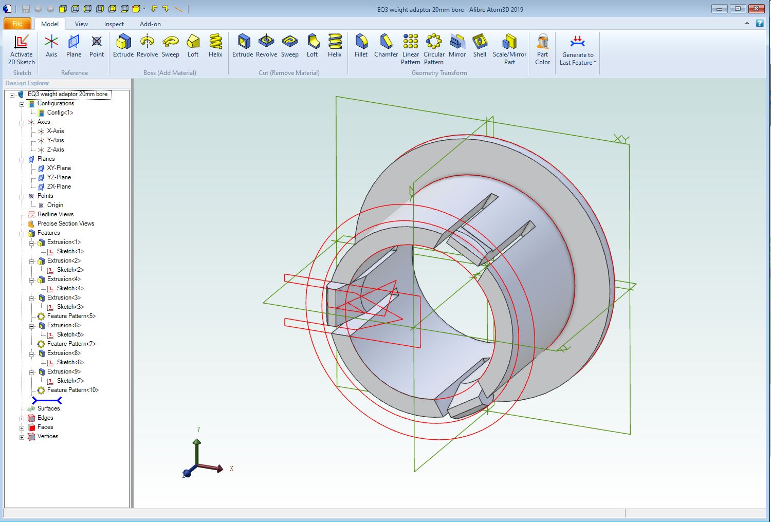 Deisgn for EQ3 Weight Adaptor in Alibre Atom 3D