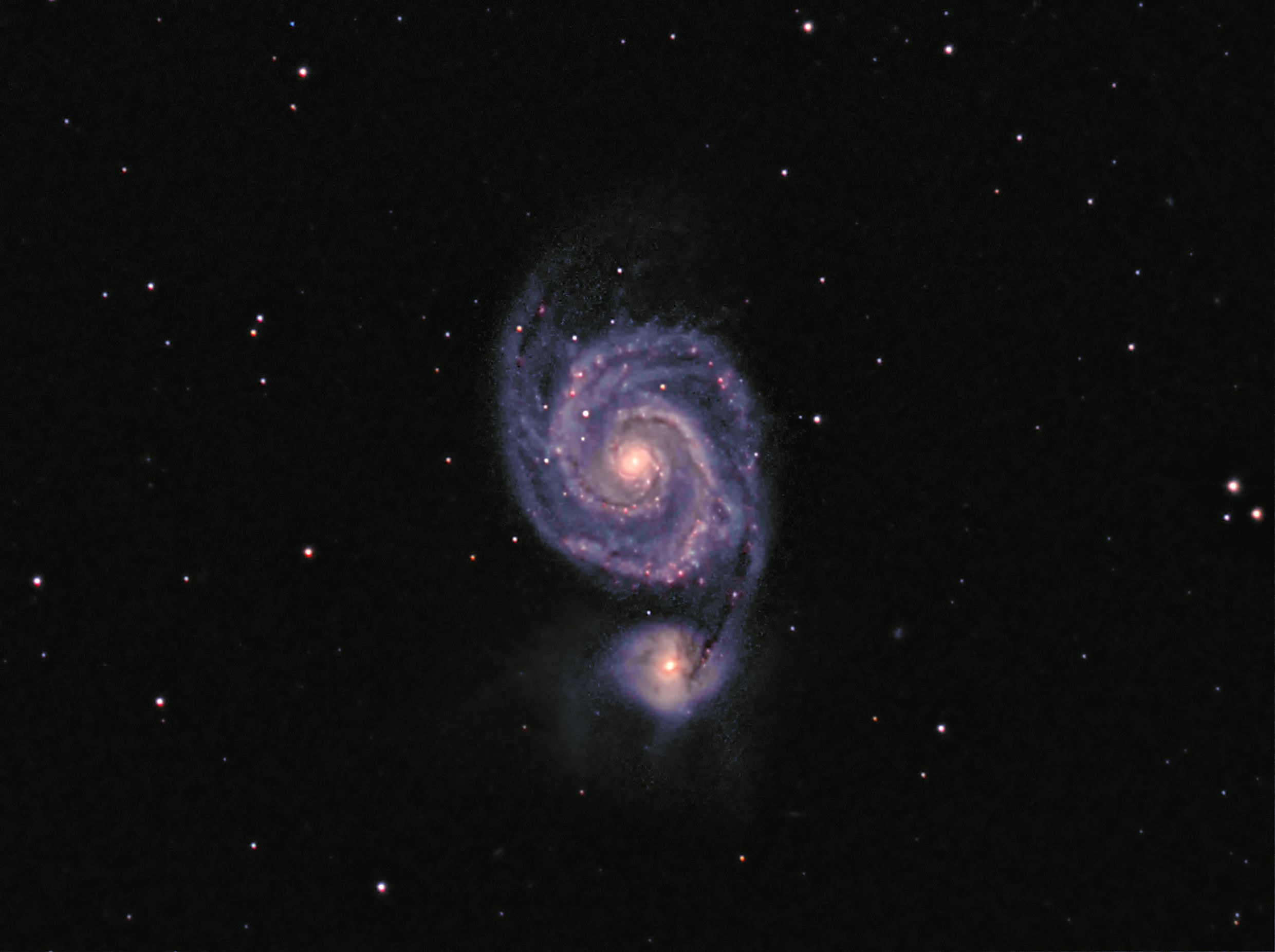 The Whirlpool Galaxy, M51 LRGB with Ha