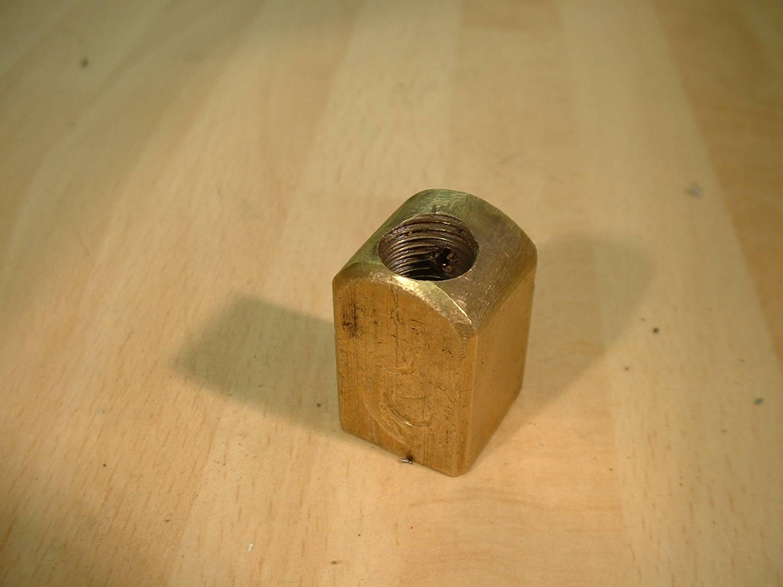 The feed nut modified to give extra travel