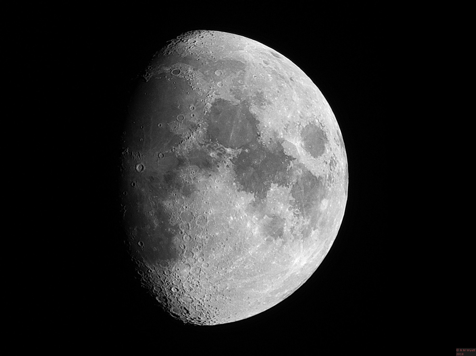 A Gibbous Moon photographed over thr Isle of Skye in near-poerfect seeing conditions
