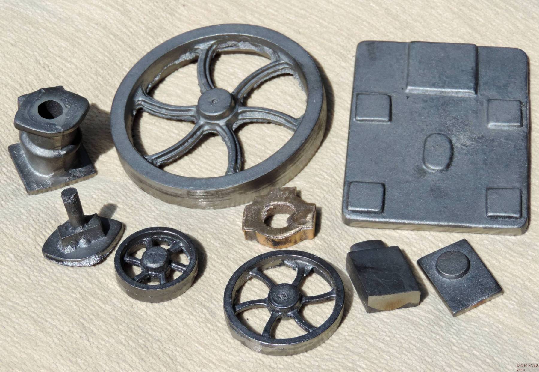 Norden castings Castings for a 1:12 Vertical steam engine